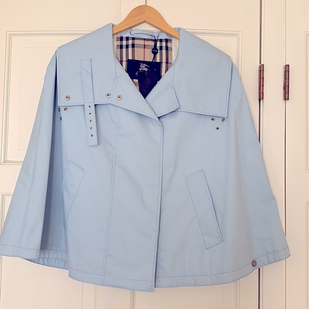 NWT Authentic Burberry Sky Blue Poncho.